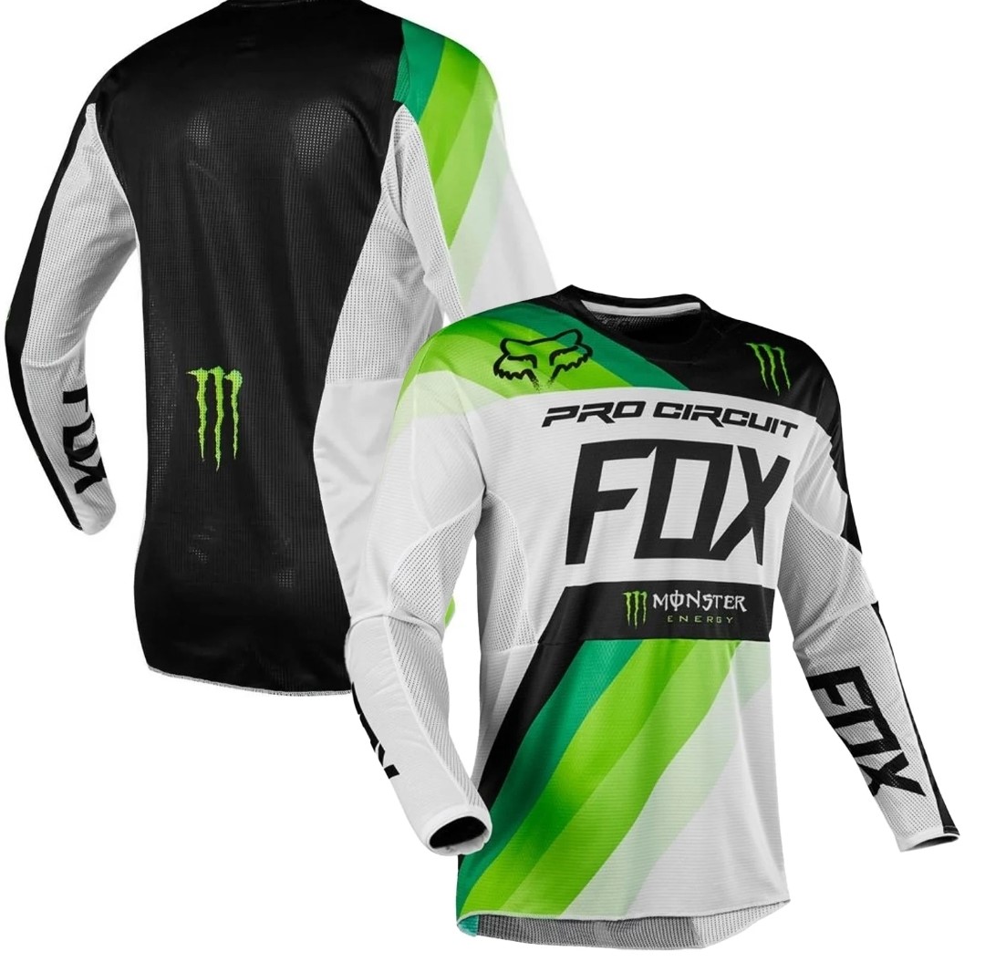 Motodres Fox černo-bílo-zelený